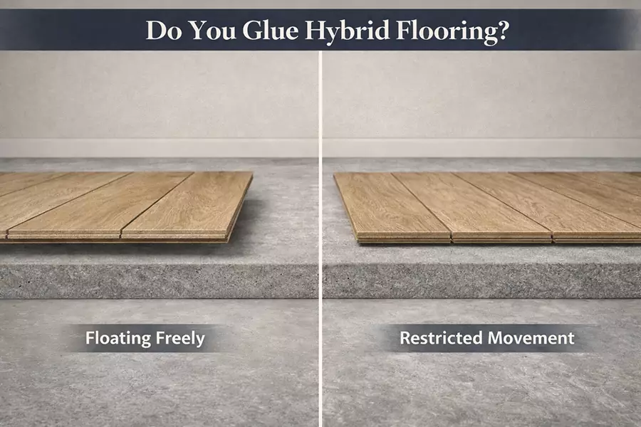 Hybrid Flooring Installation Rules and Limitations-Do You Glue Hybrid Flooring-Dex Flooring