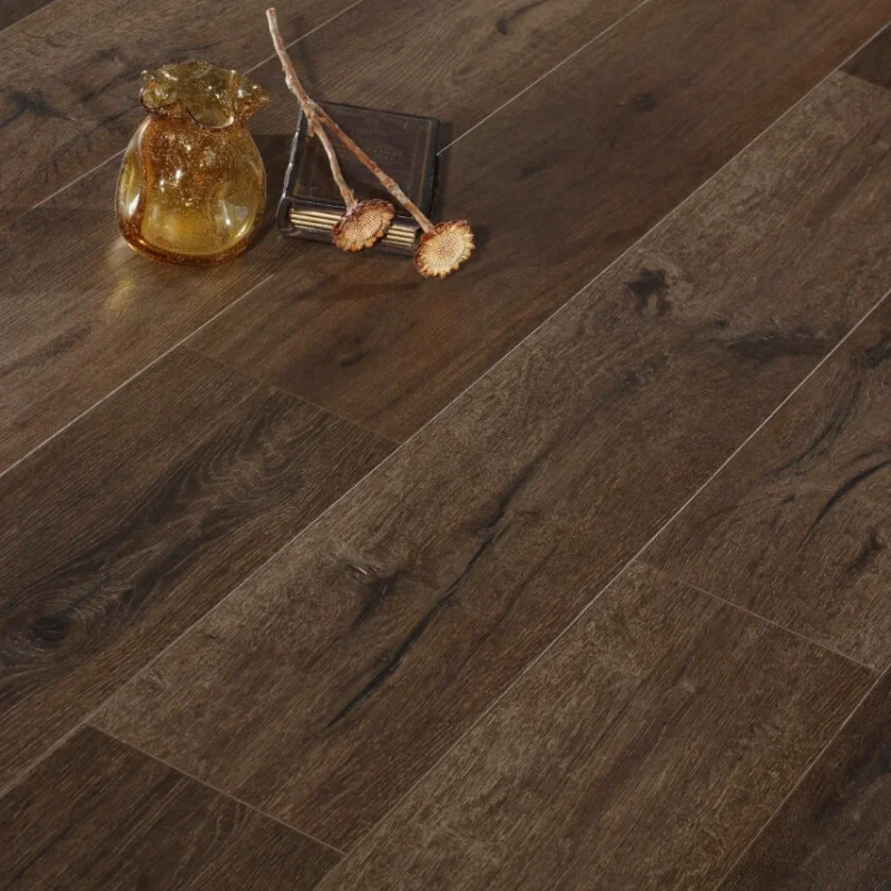12mm 1.897sqm Brown Oak Standard Laminate Flooring 150 - Standard Laminate 12mm