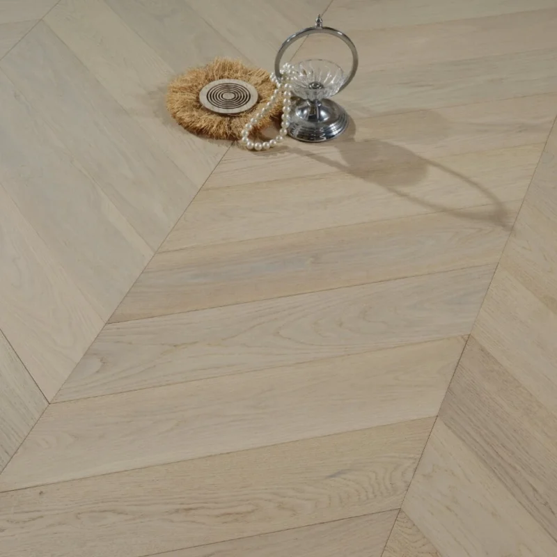 Engineered Timber Flooring - AB Grade 15/4mm CHEVRON - Y01 WINTRY FOREST OAK - Chevron Engineered 15mm