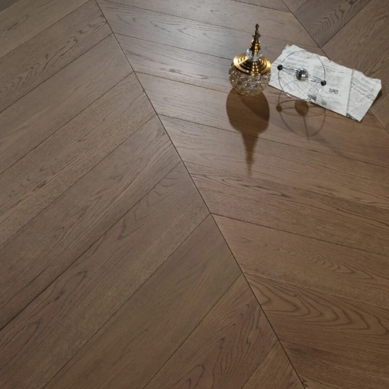 Engineered Timber Flooring - AB Grade 15/4mm CHEVRON - Y04 CLAY BROWN OAK - Chevron Engineered 15mm