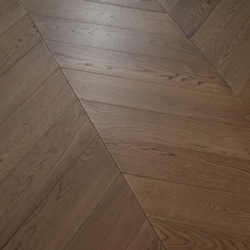 Engineered Timber Flooring - AB Grade 15/4mm CHEVRON - Y04 CLAY BROWN OAK - Chevron Engineered 15mm