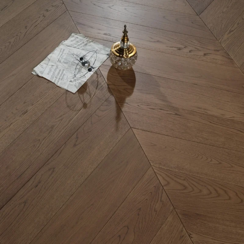 Engineered Timber Flooring - AB Grade 15/4mm CHEVRON - Y04 CLAY BROWN OAK - Chevron Engineered 15mm