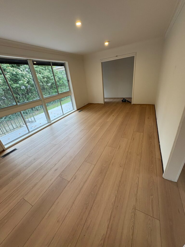 Natural Oak laminate flooring Melbourne project
